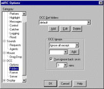 DCC Folder Options